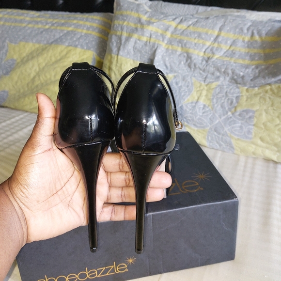 Shoedazzle Black Ankle Straps Pumps - Picture 9 of 9